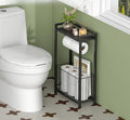 Slim Freestanding Toilet Paper Holder with Shelf
