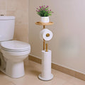 Gold Marble‑Base Freestanding Toilet Paper Holder