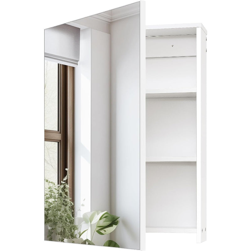 White Wall‑Mount Mirror Medicine Cabinet