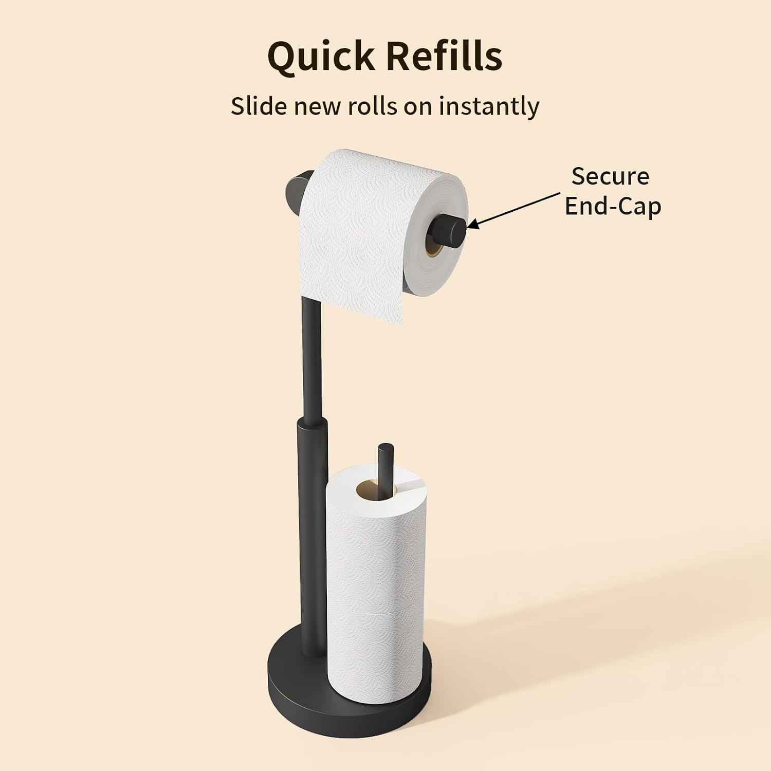 Matte Black Freestanding Toilet Paper Holder