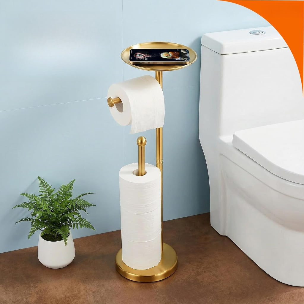 Gold Freestanding Toilet Paper Holder