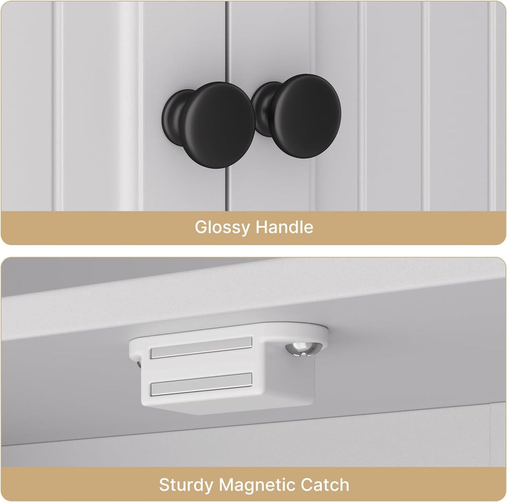 White Five‑Door Over‑Toilet Storage Cabinet