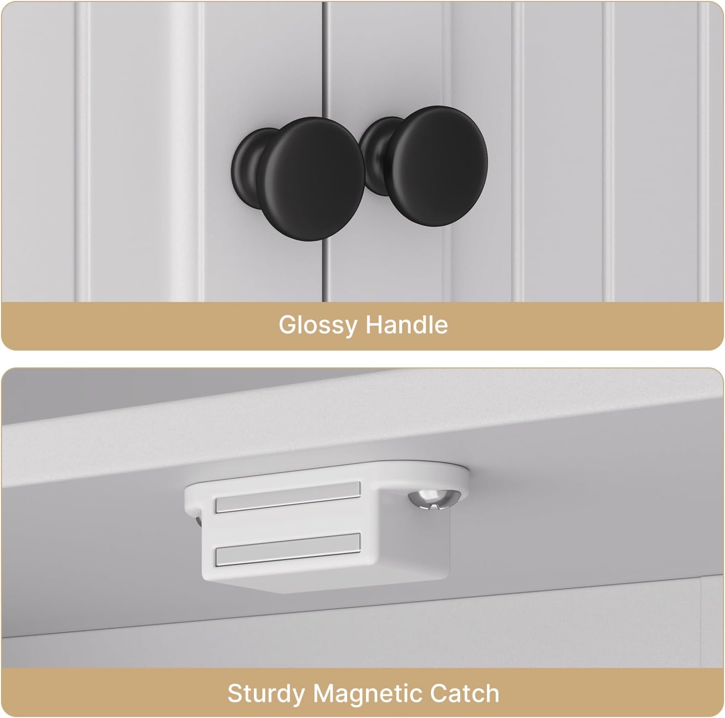 White Five‑Door Over‑Toilet Storage Cabinet