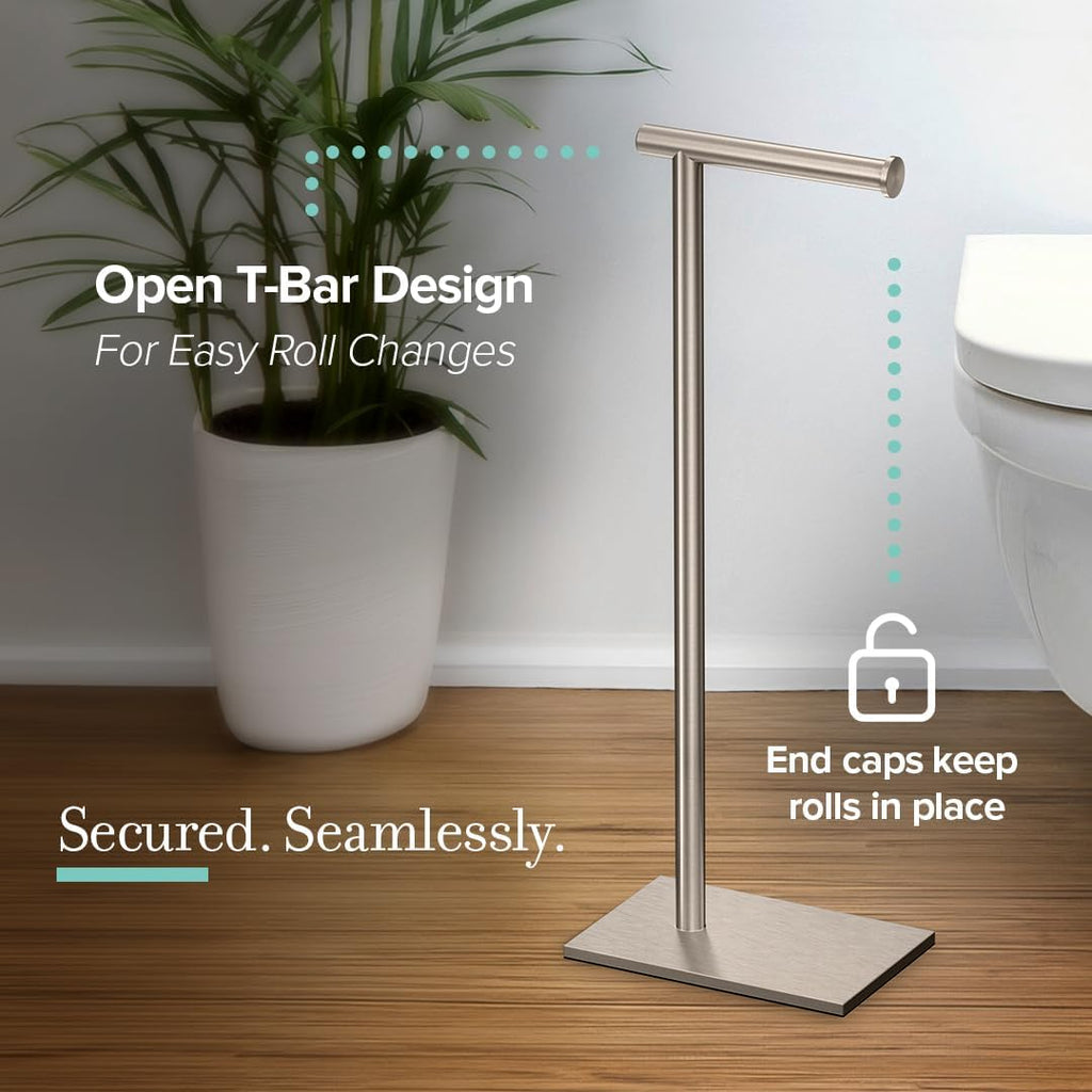 Satin Nickel Freestanding Toilet Paper Holder