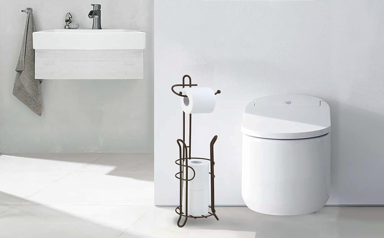 Bronze Freestanding Toilet Paper Holder