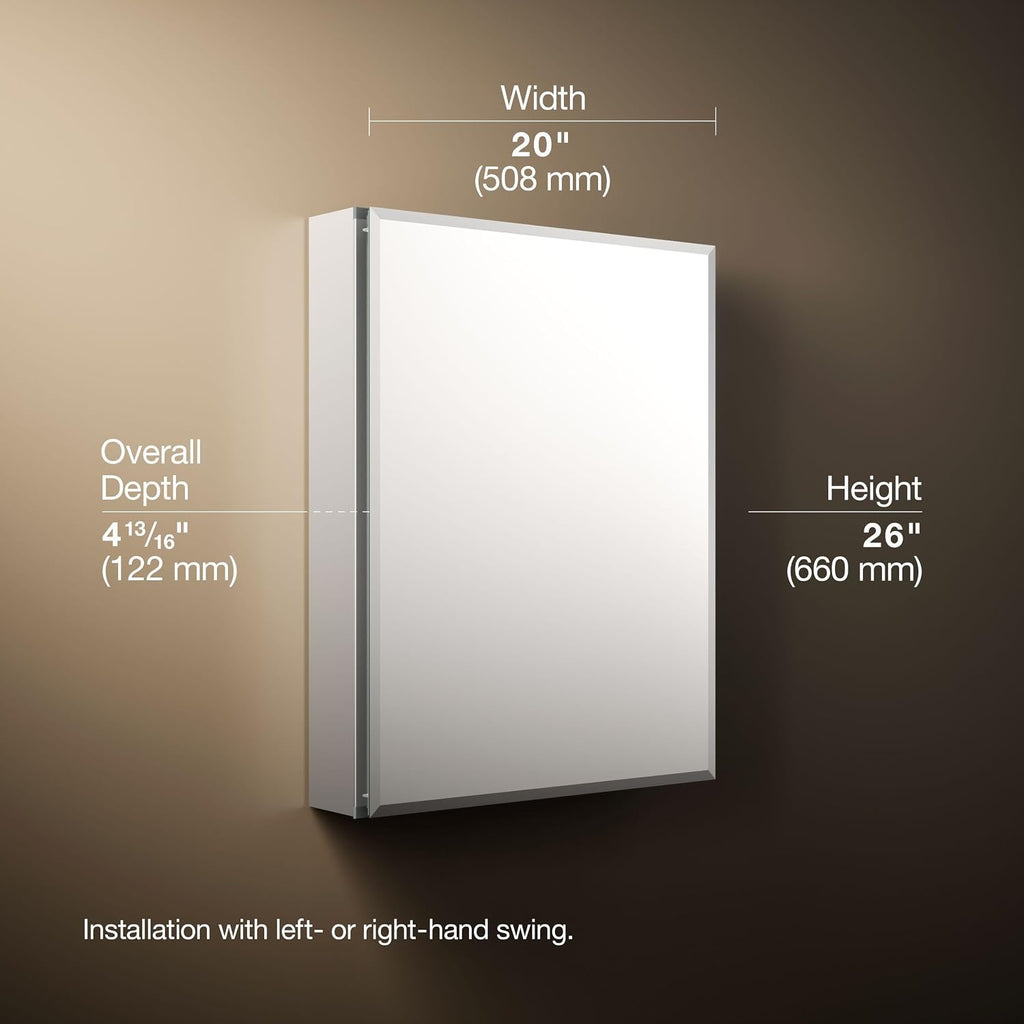 Frameless Mirror Medicine Cabinet 20×26 Inch
