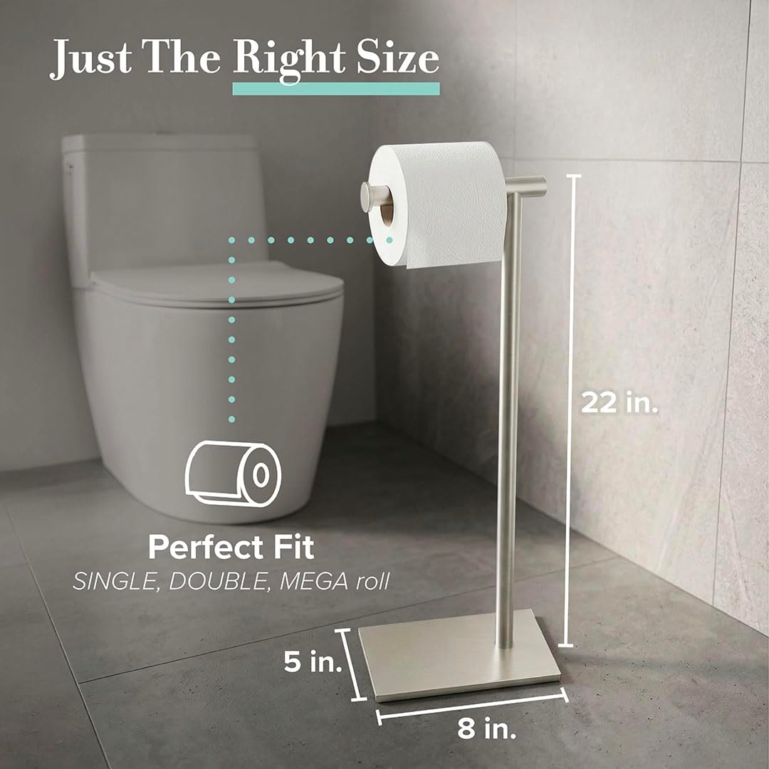 Satin Nickel Freestanding Toilet Paper Holder