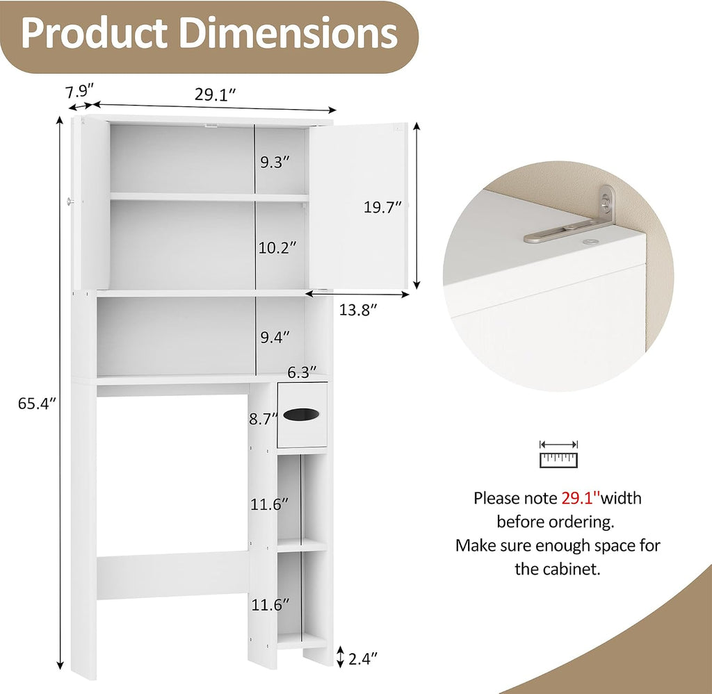 Toilet Storage Cabinet with Toilet‑Paper Holder