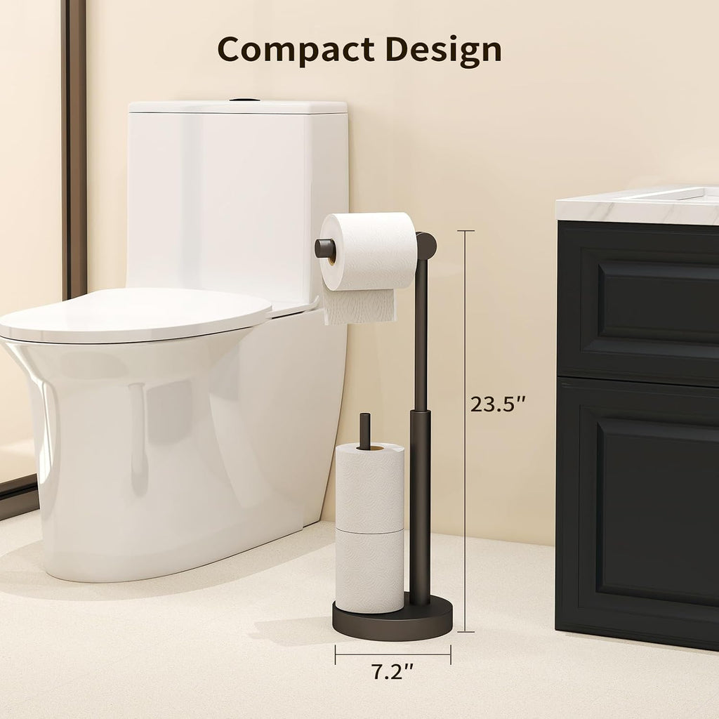 Matte Black Freestanding Toilet Paper Holder