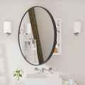 Black Round Wall‑Mount Mirror Medicine Cabinet