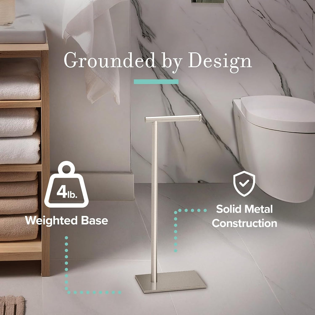 Satin Nickel Freestanding Toilet Paper Holder