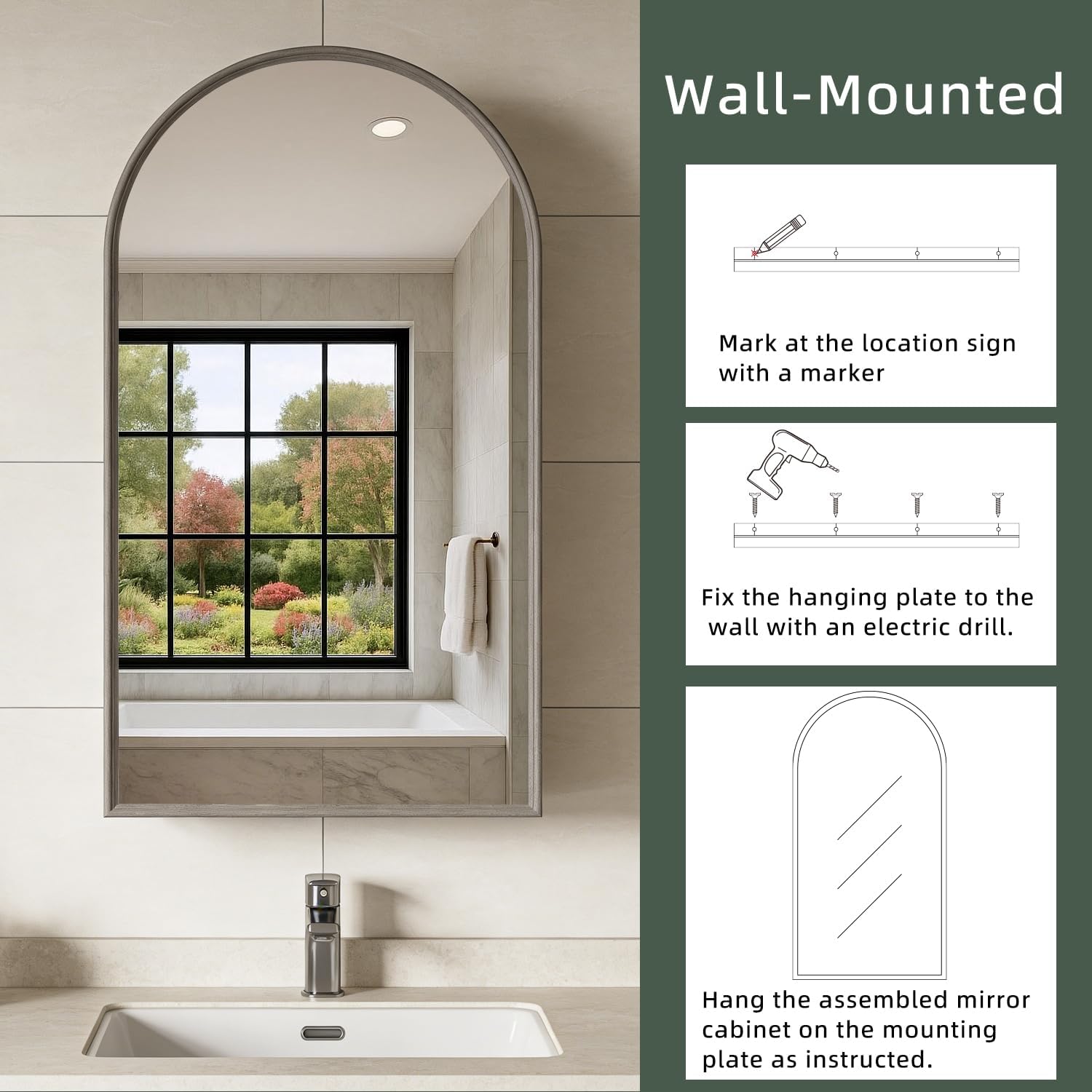 16×30 Inch Mirror Medicine Cabinet