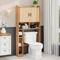 Oak Tambour‑Door Over‑Toilet Storage Cabinet