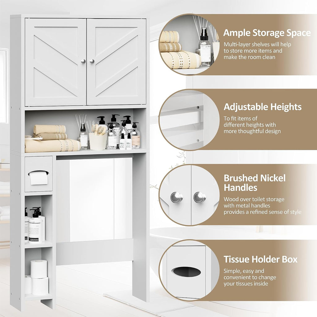 Toilet Storage Cabinet with Toilet‑Paper Holder