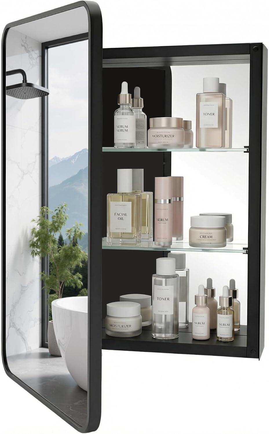 24×16 Inch Aluminum Frame Mirror Medicine Cabinet
