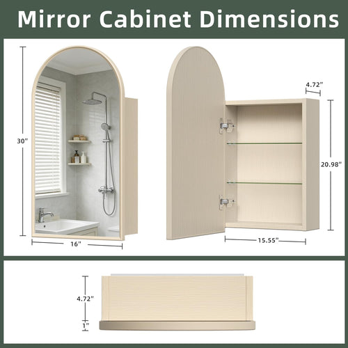 16×30 Inch Mirror Medicine Cabinet