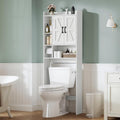 White Barn‑Door Over‑Toilet Storage Cabinet