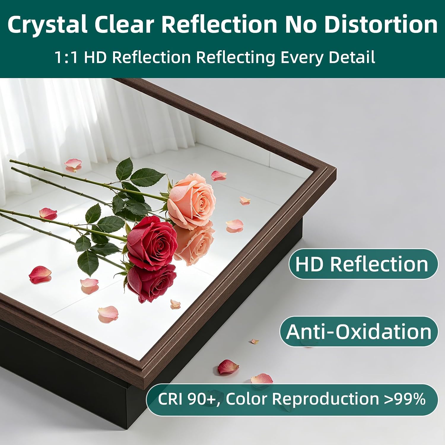 Black Walnut‑Grain 20×30 Inch Mirror Medicine Cabinet