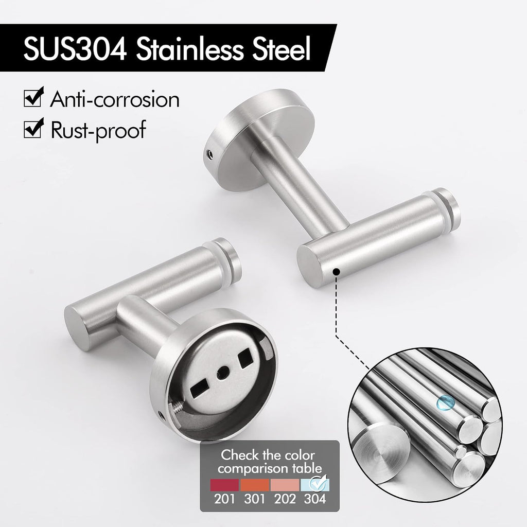 Brushed Stainless Steel 2‑Pack Glass Shelves