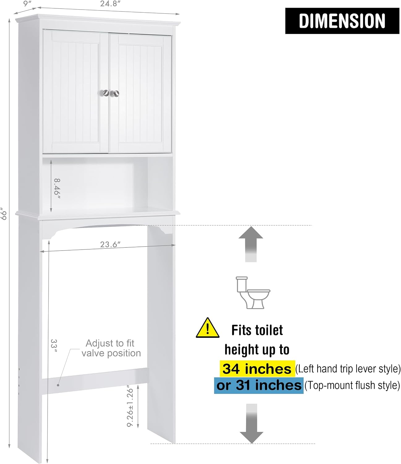 Door‑Equipped Over‑Toilet Storage Cabinet