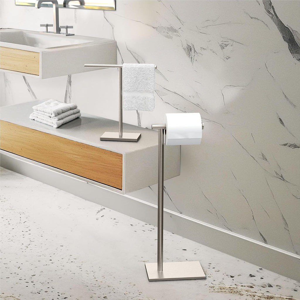 Satin Nickel Freestanding Toilet Paper Holder