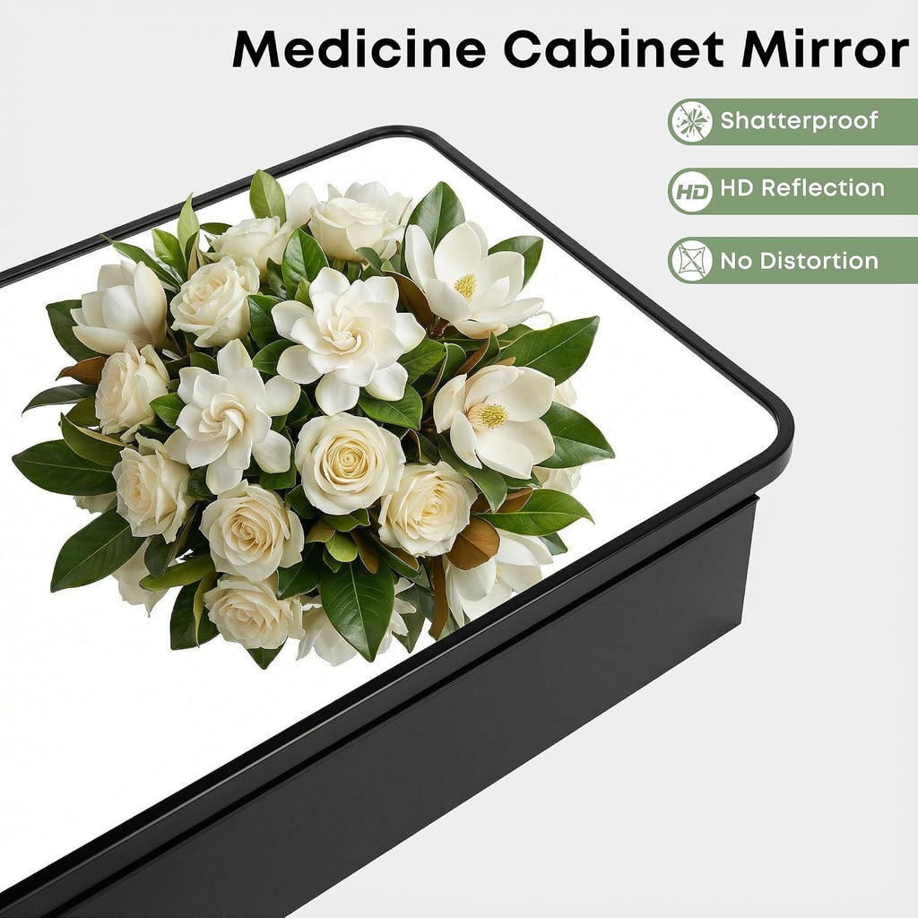 24×16 Inch Aluminum Frame Mirror Medicine Cabinet