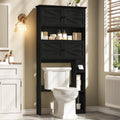 Black Barn‑Door Over‑Toilet Storage Cabinet