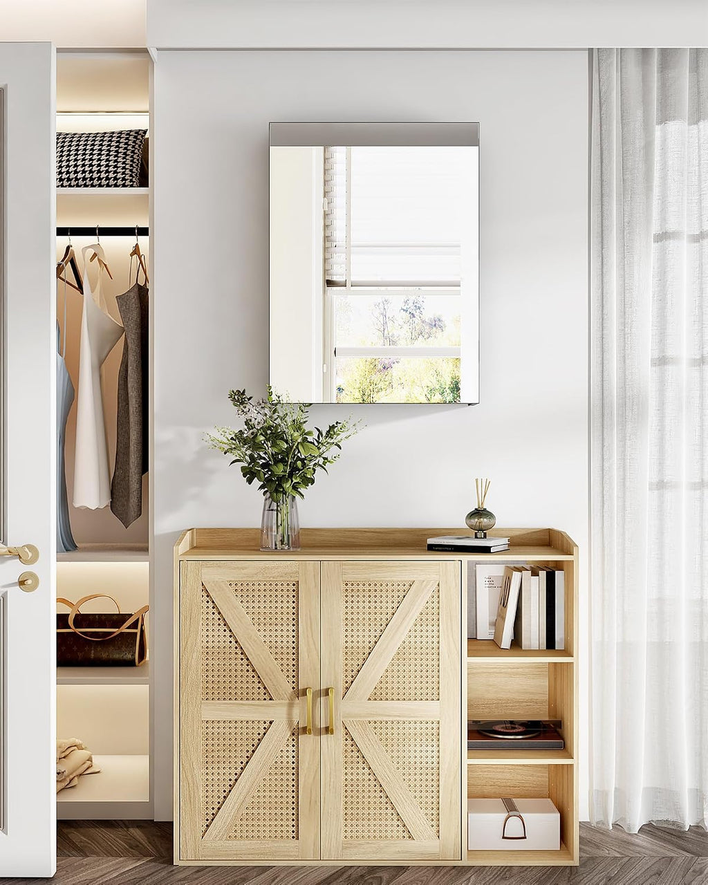 Black Wall‑Mount Mirror Medicine Cabinet