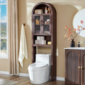 Walnut Arched Over‑Toilet Storage Cabinet