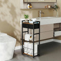Brown Freestanding Toilet Paper Holder with Drawer
