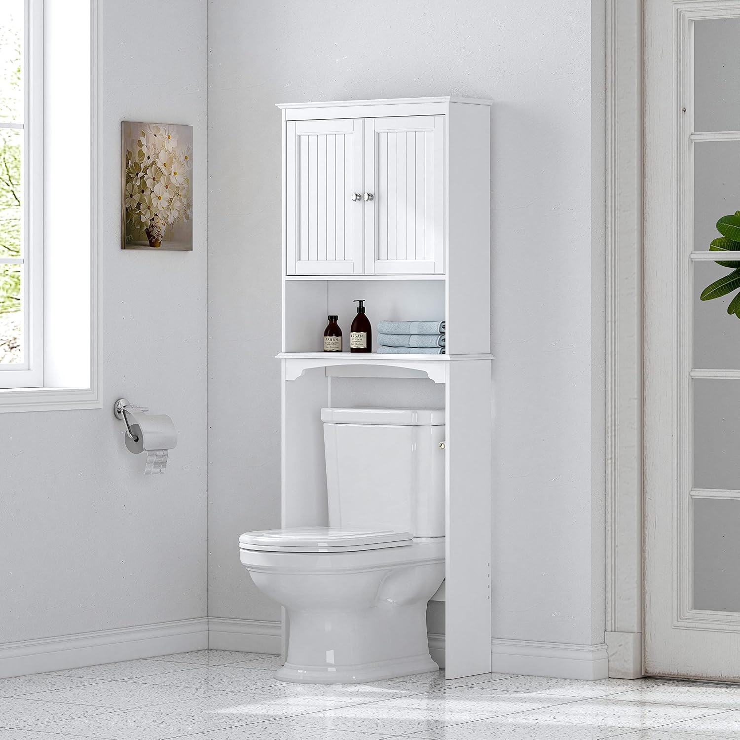 Door‑Equipped Over‑Toilet Storage Cabinet