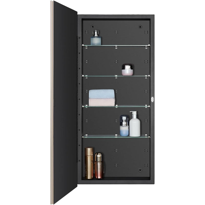 Black Gold‑Frame Mirror Medicine Cabinet