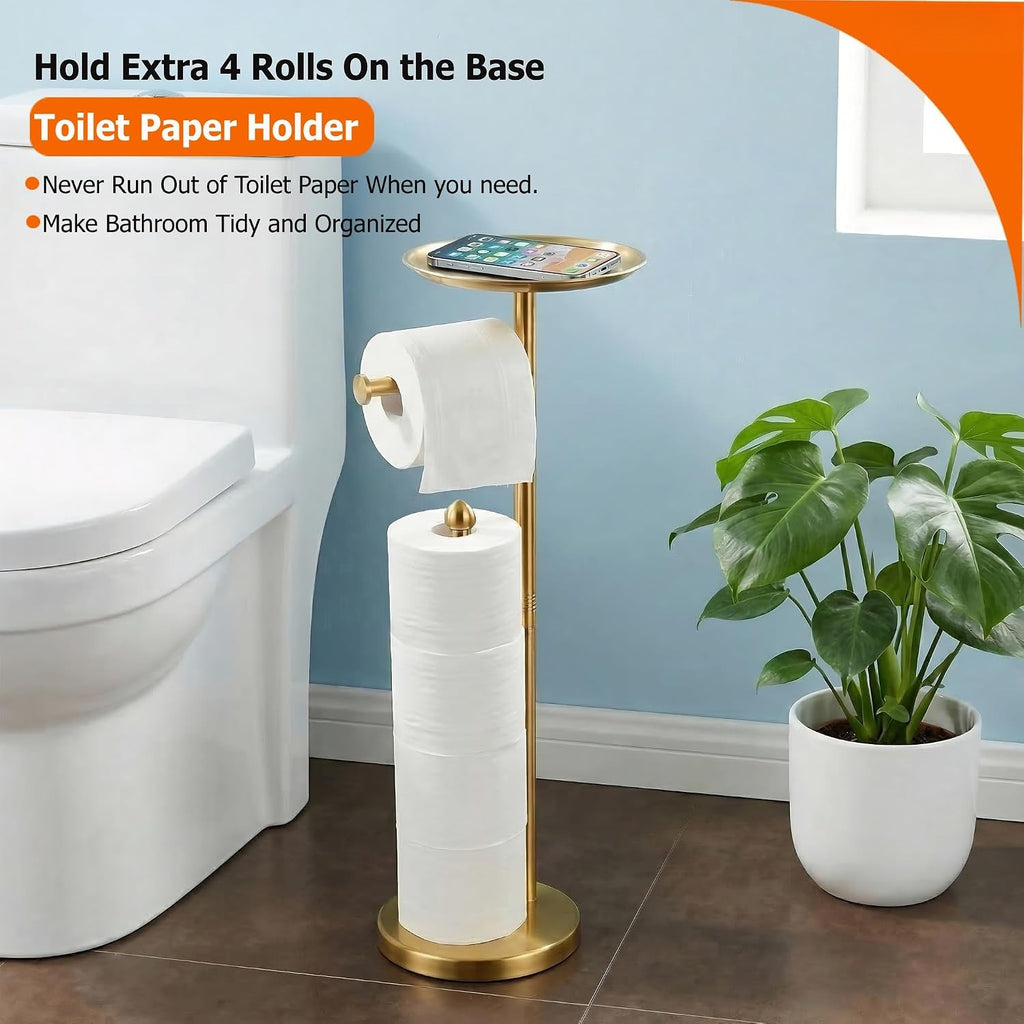 Gold Freestanding Toilet Paper Holder