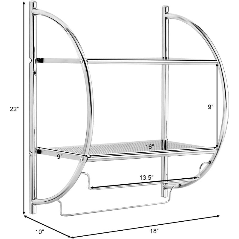 2‑Tier Wall‑Mount Bathroom Shelf