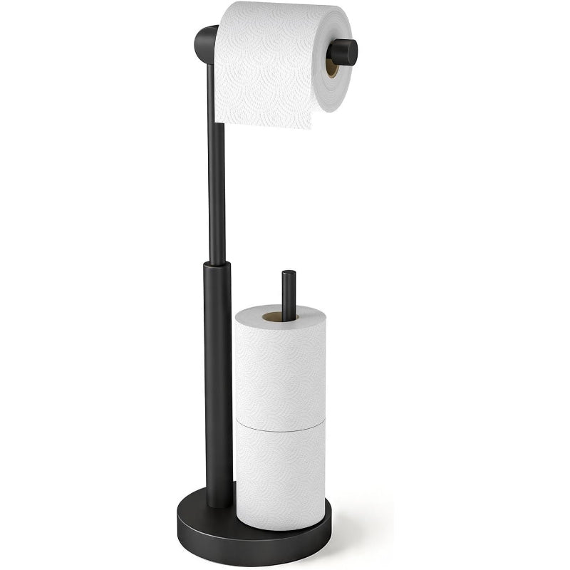 Matte Black Freestanding Toilet Paper Holder