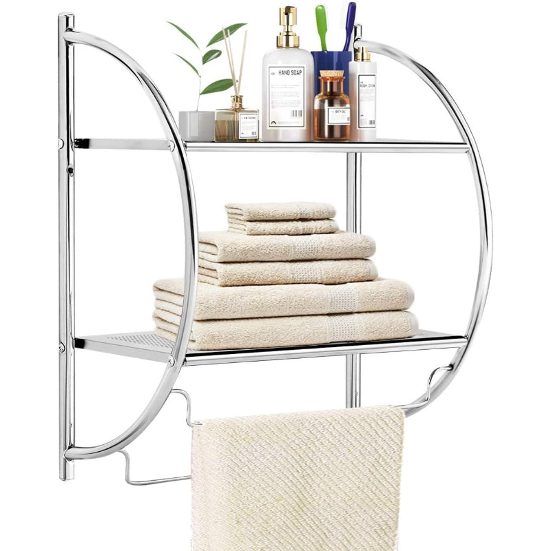 2‑Tier Wall‑Mount Bathroom Shelf