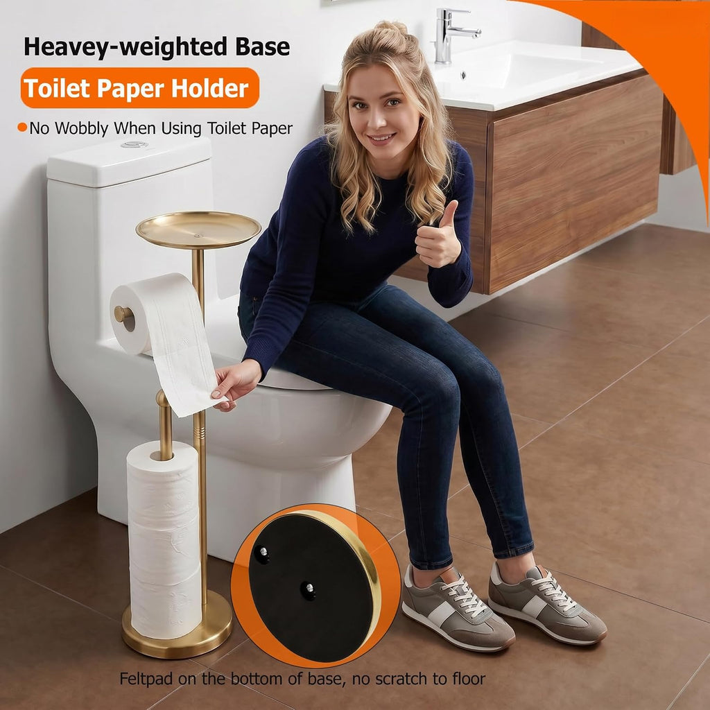 Gold Freestanding Toilet Paper Holder